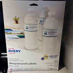 Avery Matte White Wraparound Labels for Bottles